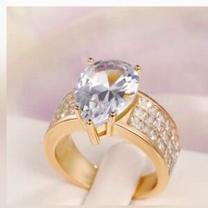 925 Yellow Gold Diamond Ring